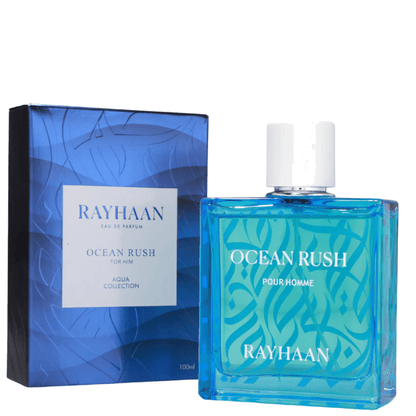 Ocean Rush perfume packaging UK