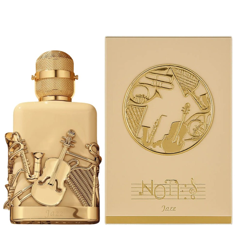 Notes Jazz Perfume 100ml EDP by Fragrance World bottle and box